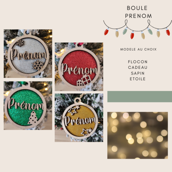 Boules de Noël en Bois Personnalisées