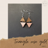 Boucles d'oreilles en bois triangle rose gold - légère - fabriquée à la main en france - acier inoxydable - ajoutez une touche n